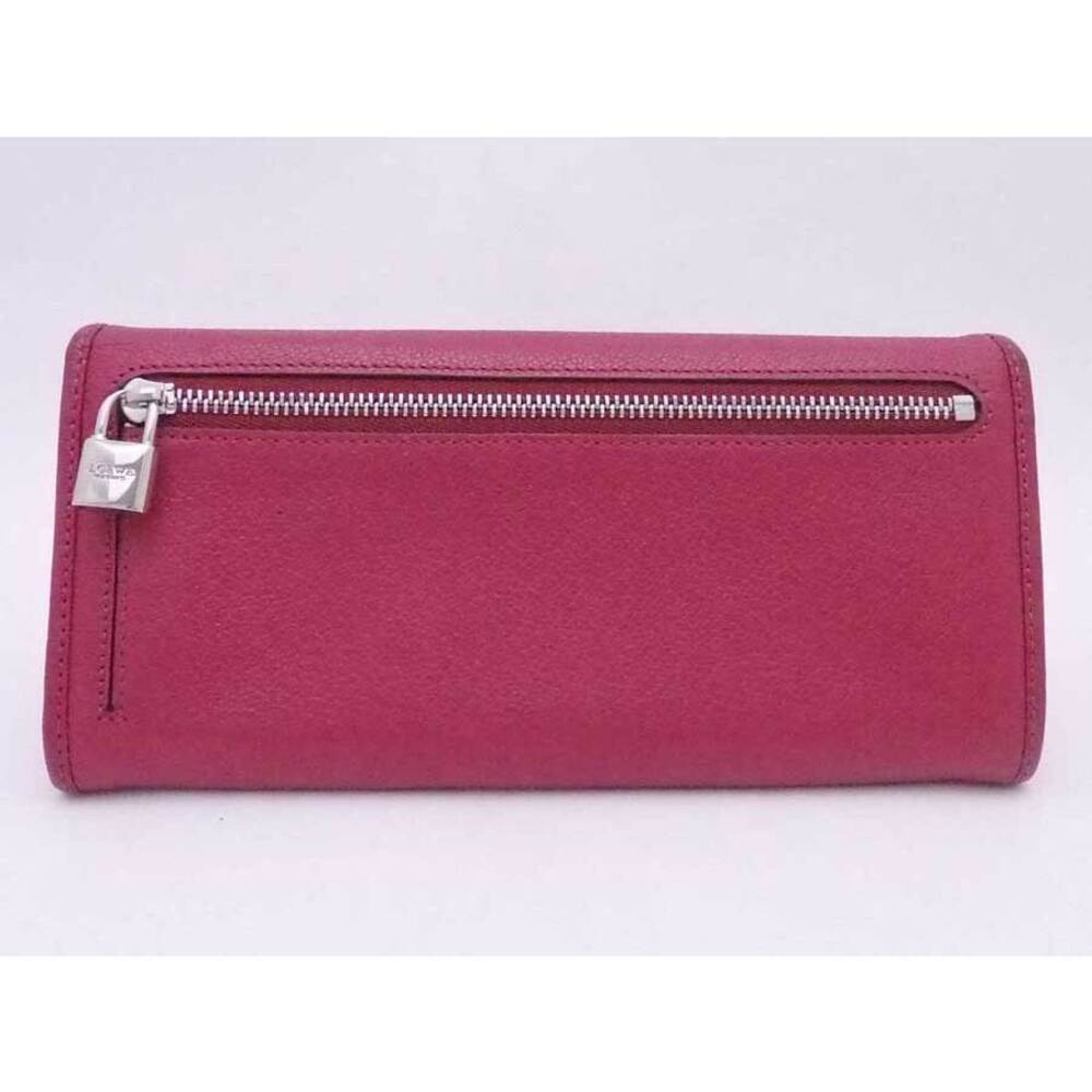 Loewe Bi Fold Long Wallet Anagram Leather Magenta Silver View 2